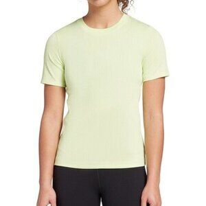 CALIA Ribbed Crew Neck Short Sleeve Lime Green Shirt Womens XL